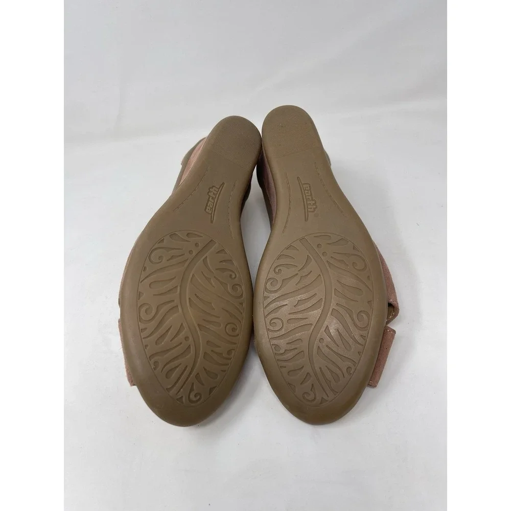 Earth Curvet Size 8 Blush Dusk Pink Suede Upper Wedge Sandals Peep Toe